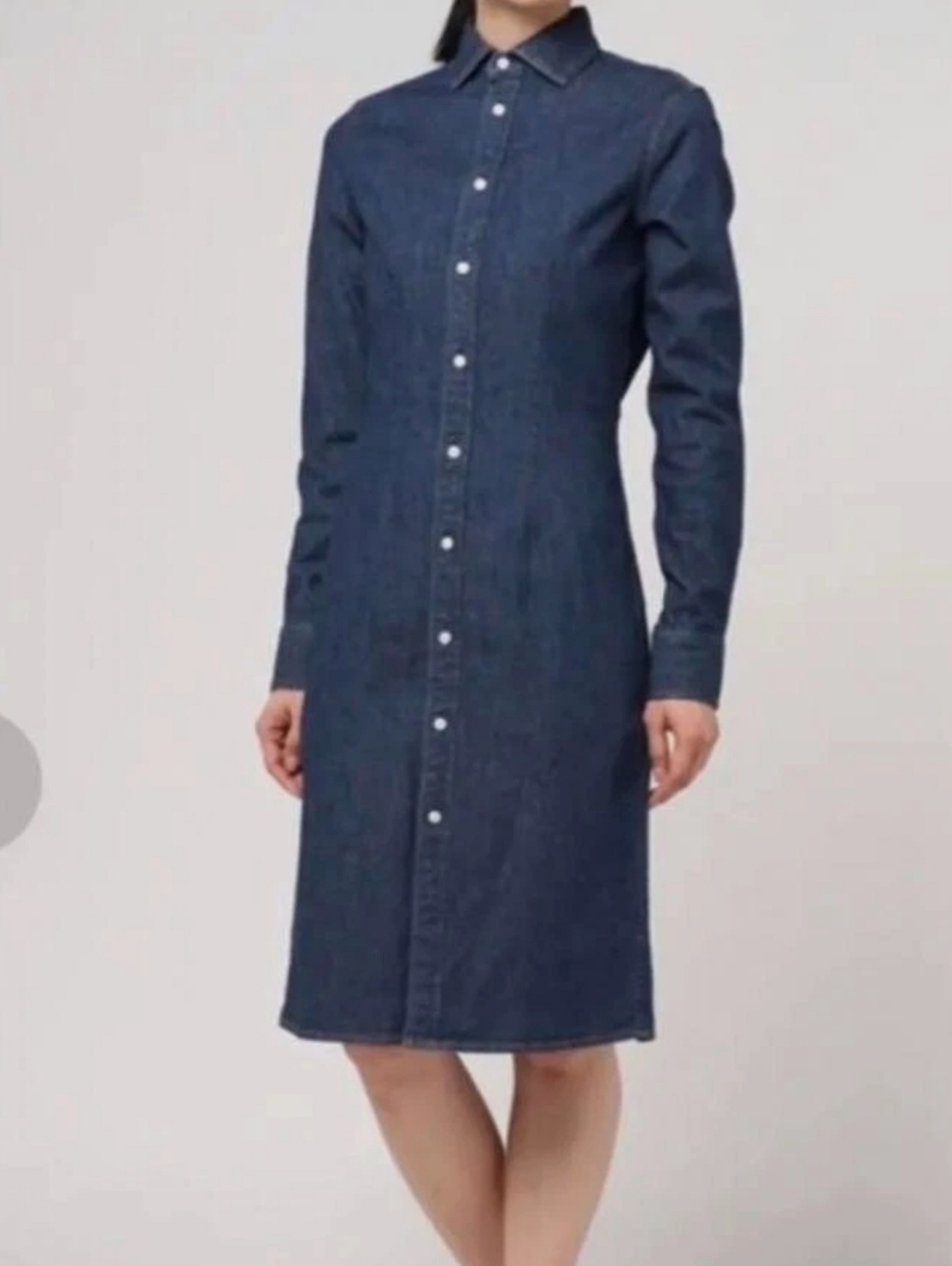 Polo by Ralph Lauren Dark Blue Denim Button-Front Midi Dress